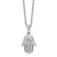 Sterling Shimmer Sterling Silver Rhodium-plated CZ 28 Stone 16 inch with 2 inch extension Chamseh/Hamsa Necklace