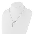 Sterling Shimmer Sterling Silver Rhodium-plated CZ 178 Stone 16 inch with 2 inch extender Circle Drop Necklace