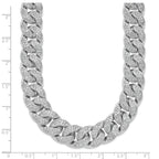 Sterling Shimmer Sterling Silver Rhodium-Plated Cubic Zirconi 1564 Stone Curb Link 22 inch Necklace