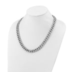 Sterling Shimmer Sterling Silver Rhodium-Plated Cubic Zirconi 1564 Stone Curb Link 22 inch Necklace