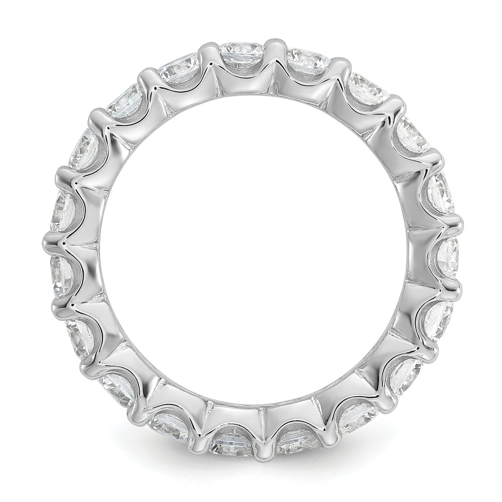 Sterling Shimmer Sterling Silver Rhodium-plated 3.5mm CZ 20 Stone Eternity Band