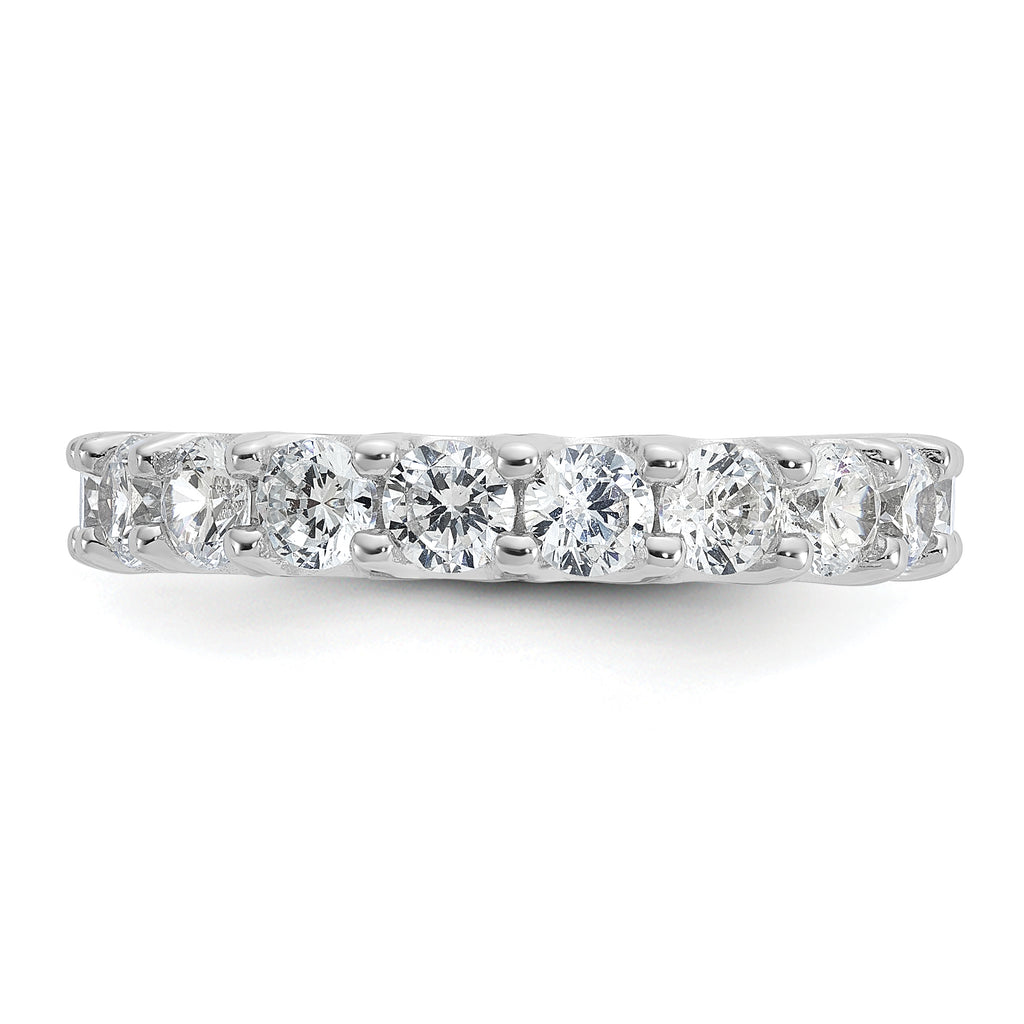 Sterling Shimmer Sterling Silver Rhodium-plated 3.5mm CZ 20 Stone Eternity Band