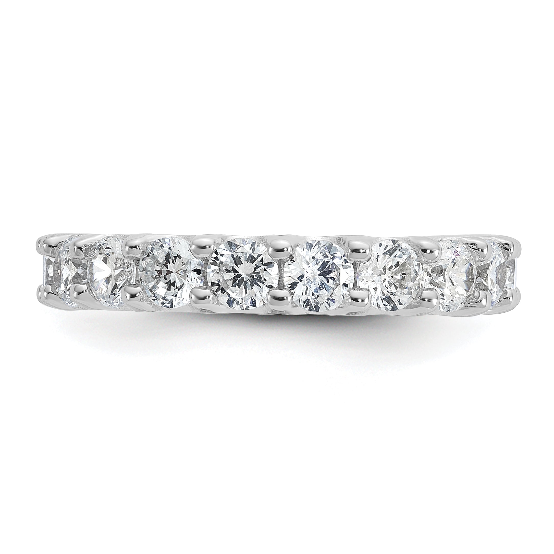 Sterling Shimmer Sterling Silver Rhodium-plated 3.5mm CZ 20 Stone Eternity Band