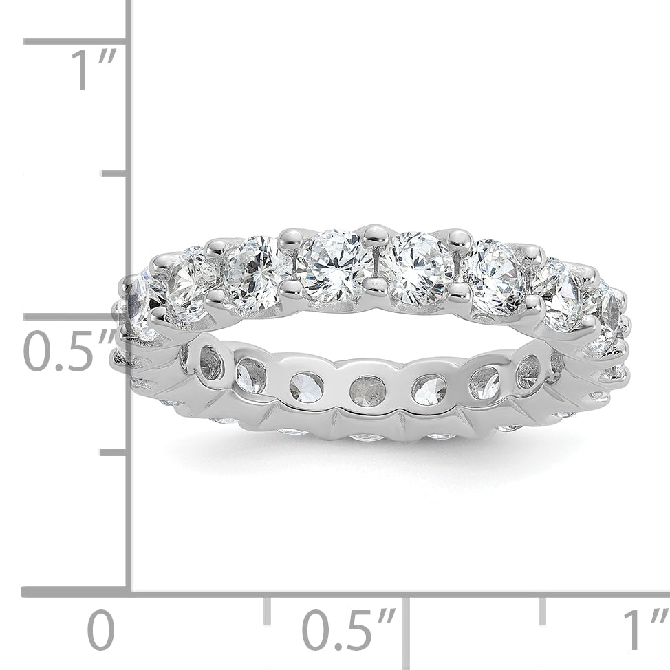 Sterling Shimmer Sterling Silver Rhodium-plated 3.5mm CZ 20 Stone Eternity Band