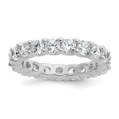 Sterling Shimmer Sterling Silver Rhodium-plated 3.5mm CZ 20 Stone Eternity Band