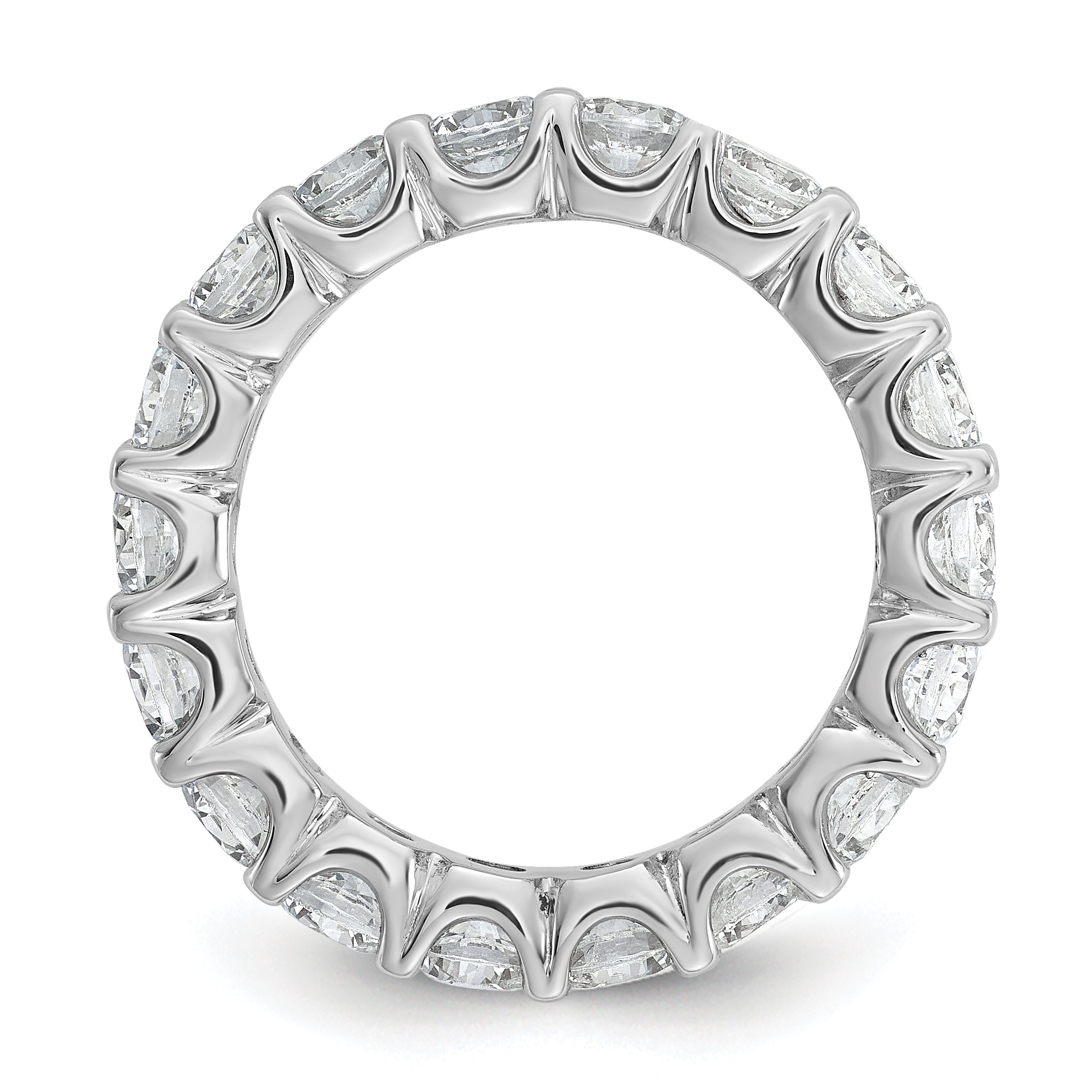 Sterling Shimmer Sterling Silver Rhodium-plated 3.75mm CZ 17 Stone Eternity Band Secondary image