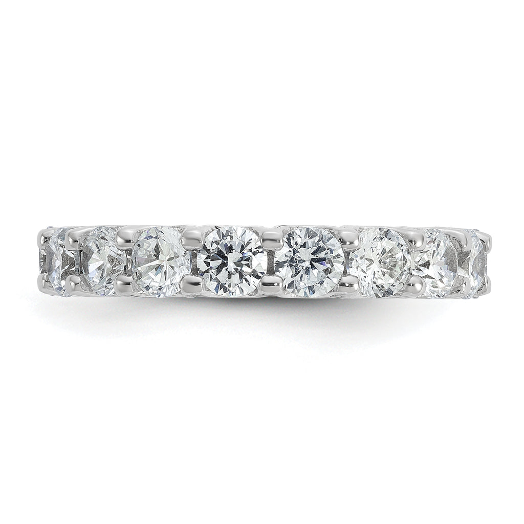 Sterling Shimmer Sterling Silver Rhodium-plated 3.75mm CZ 20 Stone Eternity Band