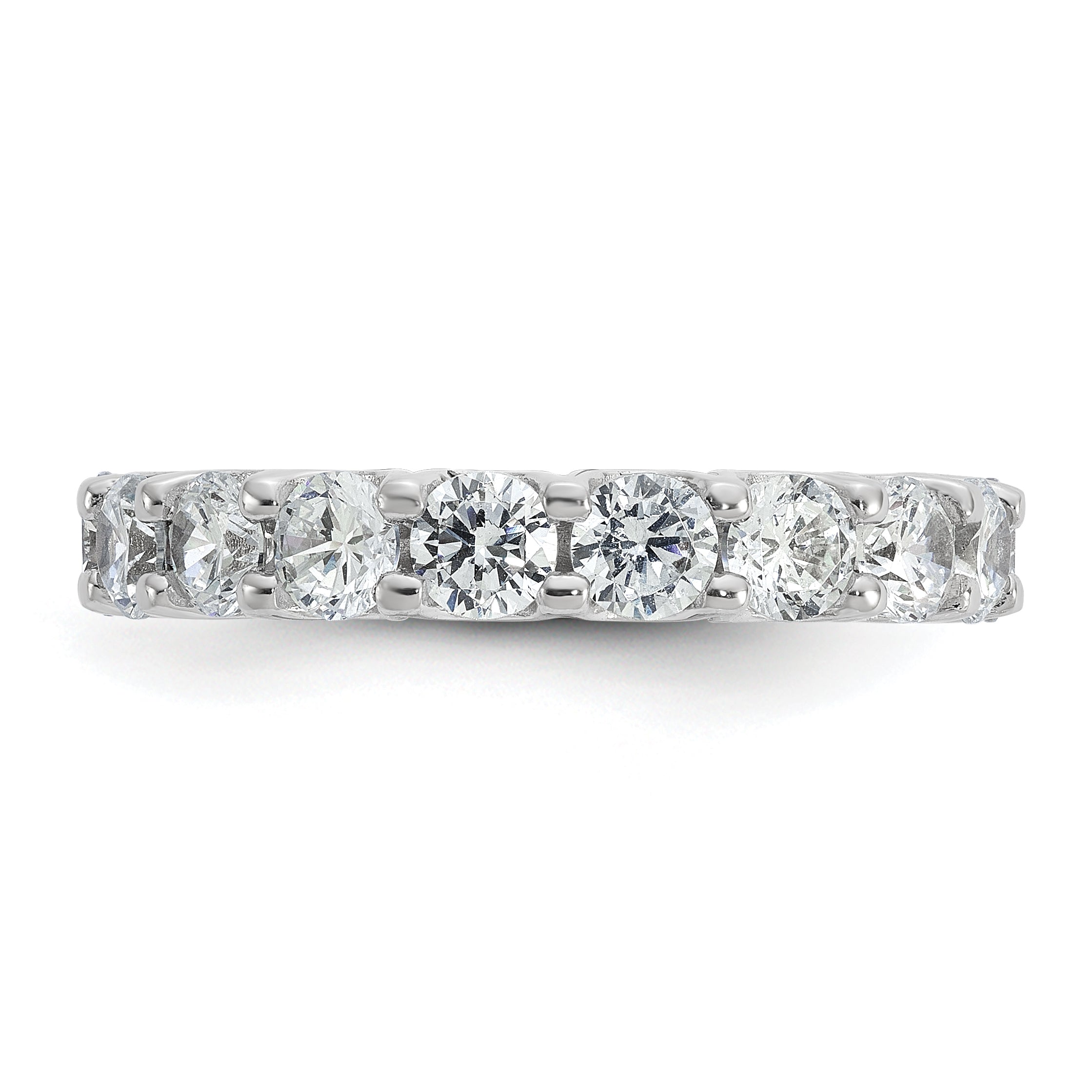 Sterling Shimmer Sterling Silver Rhodium-plated 3.75mm CZ 20 Stone Eternity Band