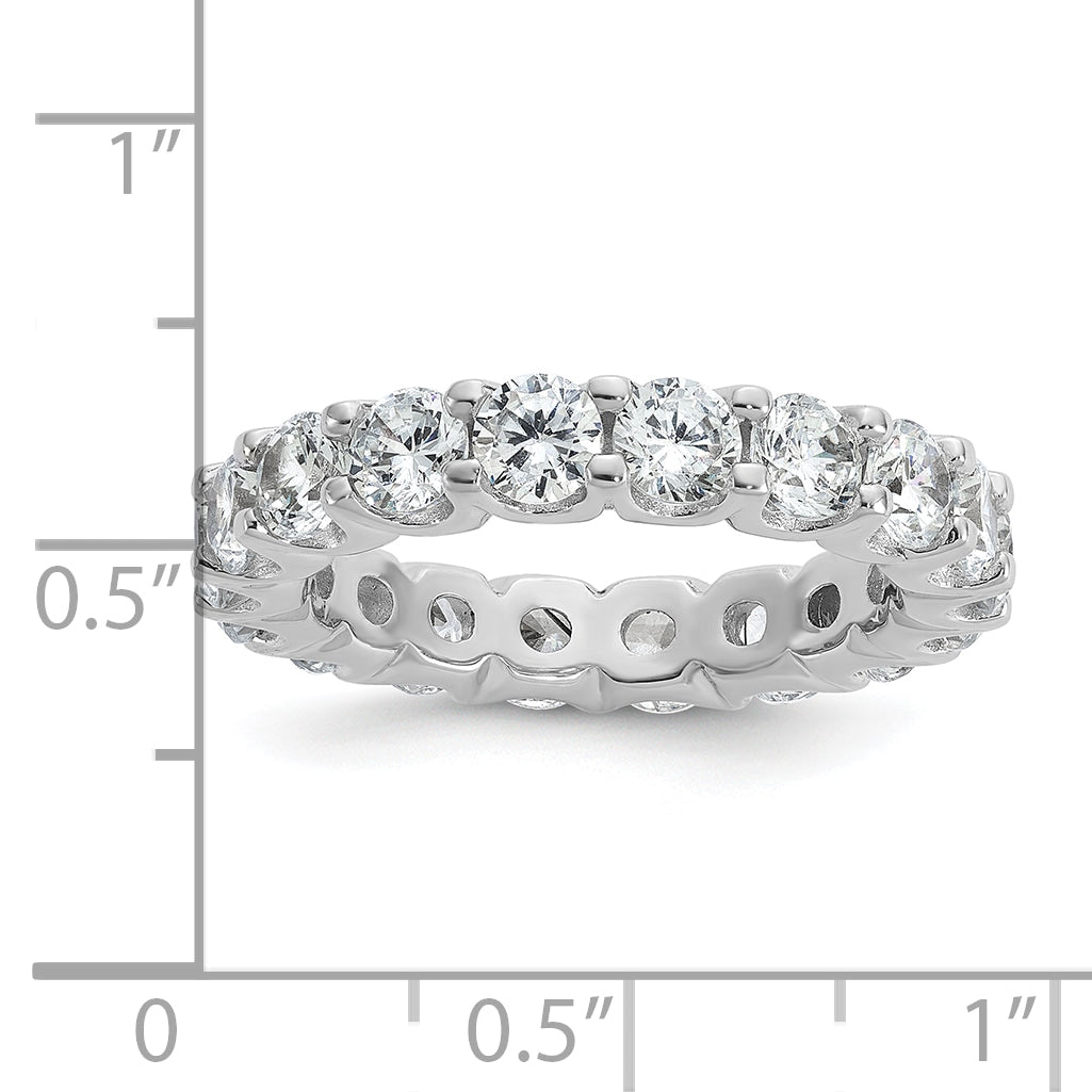 Sterling Shimmer Sterling Silver Rhodium-plated 3.75mm CZ 20 Stone Eternity Band