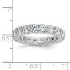 Sterling Shimmer Sterling Silver Rhodium-plated 3.75mm CZ 20 Stone Eternity Band
