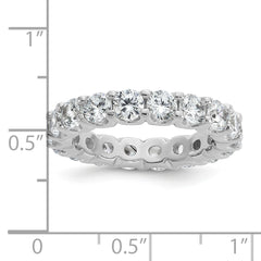 Sterling Shimmer Sterling Silver Rhodium-plated 3.75mm CZ 20 Stone Eternity Band
