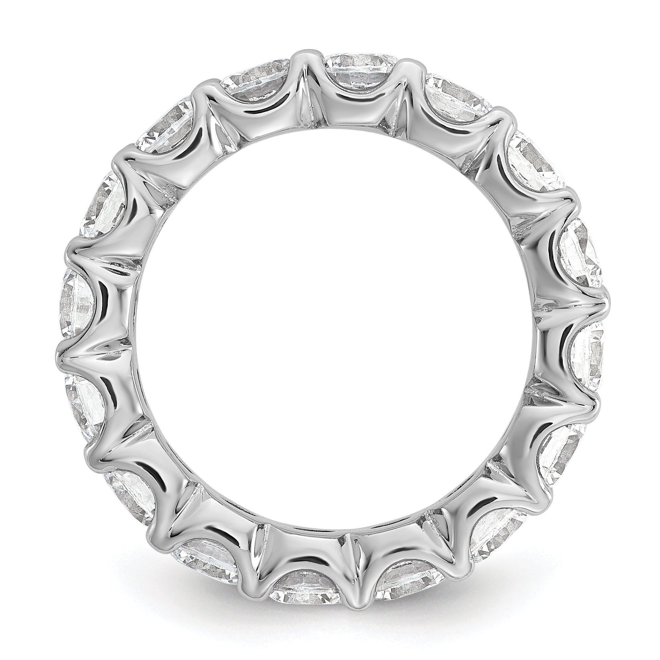 Sterling Shimmer Sterling Silver Rhodium-plated 4.25mm CZ 15 Stone Eternity Band Secondary image