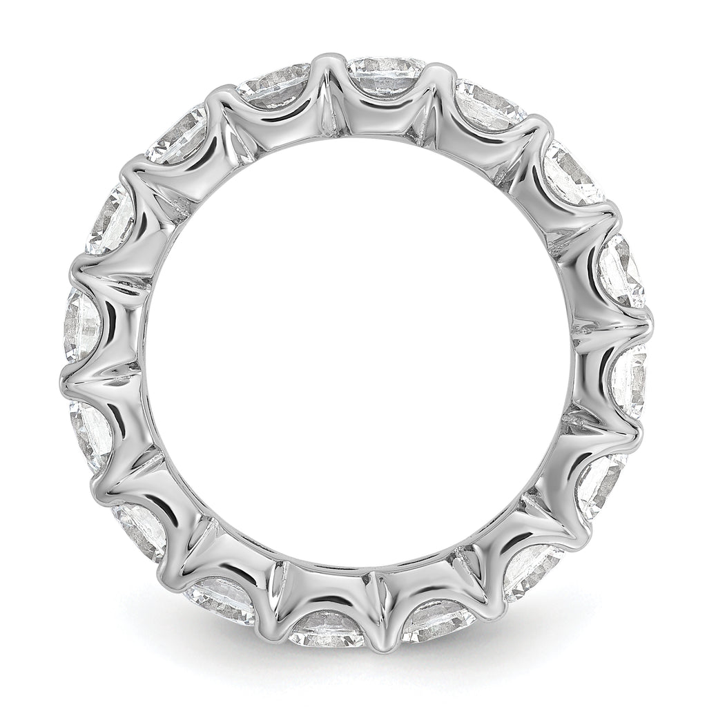 Sterling Shimmer Sterling Silver Rhodium-plated 4.25mm CZ 17 Stone Eternity Band