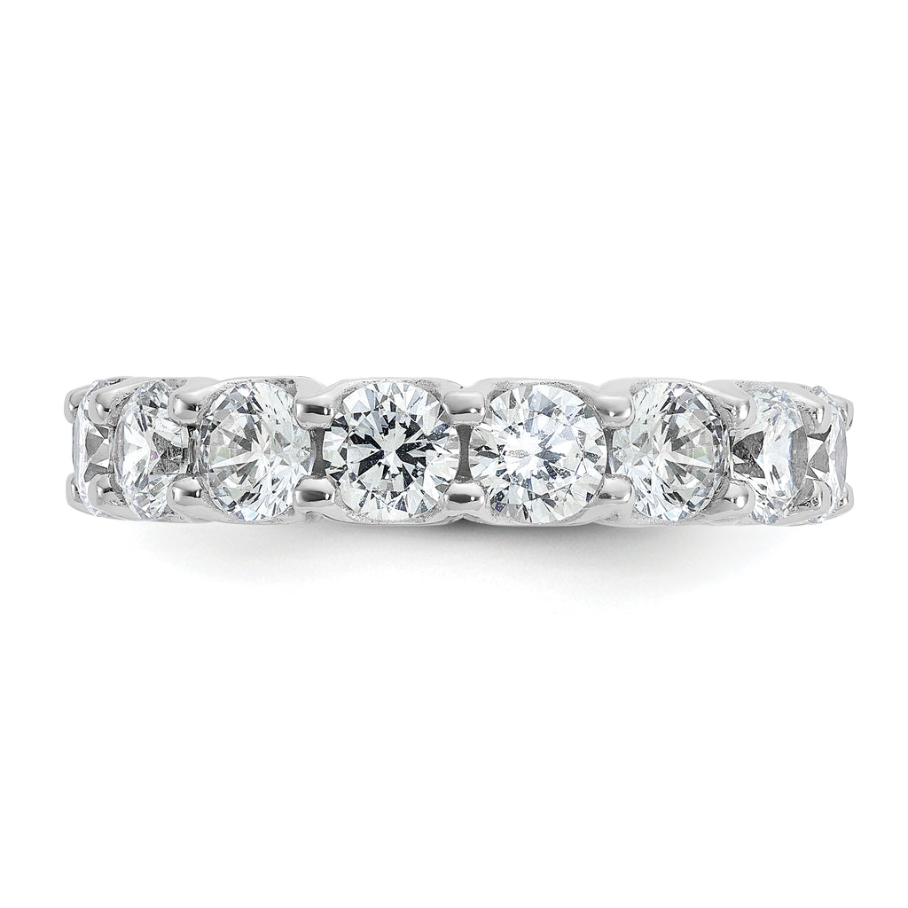 Sterling Shimmer Sterling Silver Rhodium-plated 4.25mm CZ 17 Stone Eternity Band