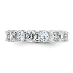 Sterling Shimmer Sterling Silver Rhodium-plated 4.25mm CZ 17 Stone Eternity Band