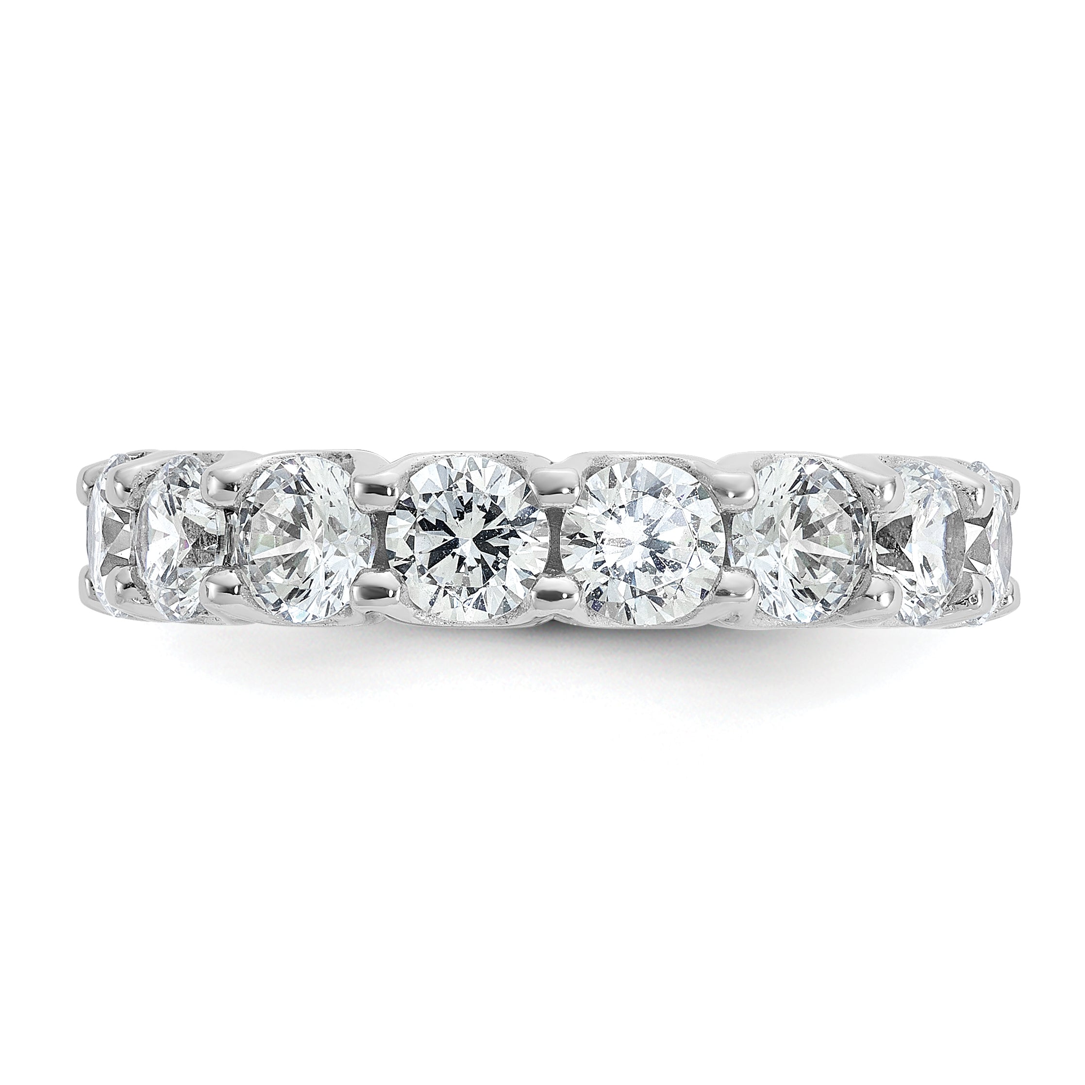 Sterling Shimmer Sterling Silver Rhodium-plated 4.25mm CZ 17 Stone Eternity Band