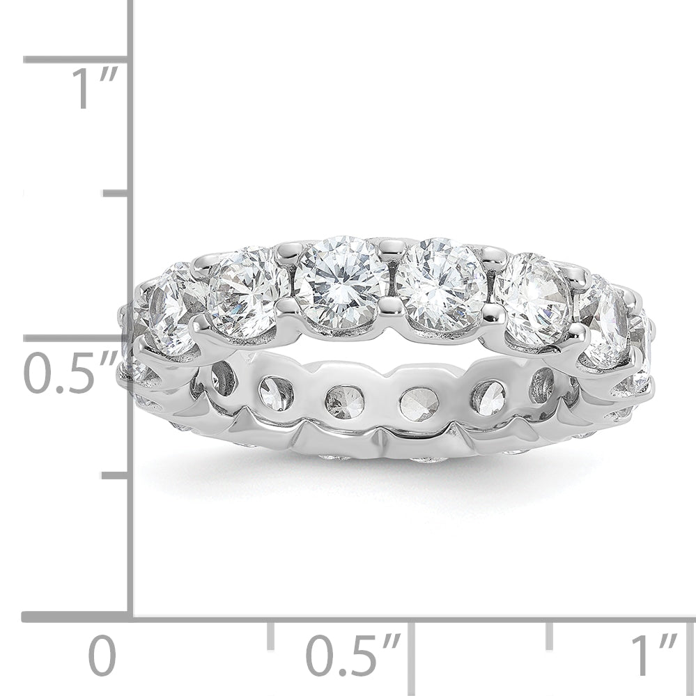 Sterling Shimmer Sterling Silver Rhodium-plated 4.25mm CZ 17 Stone Eternity Band