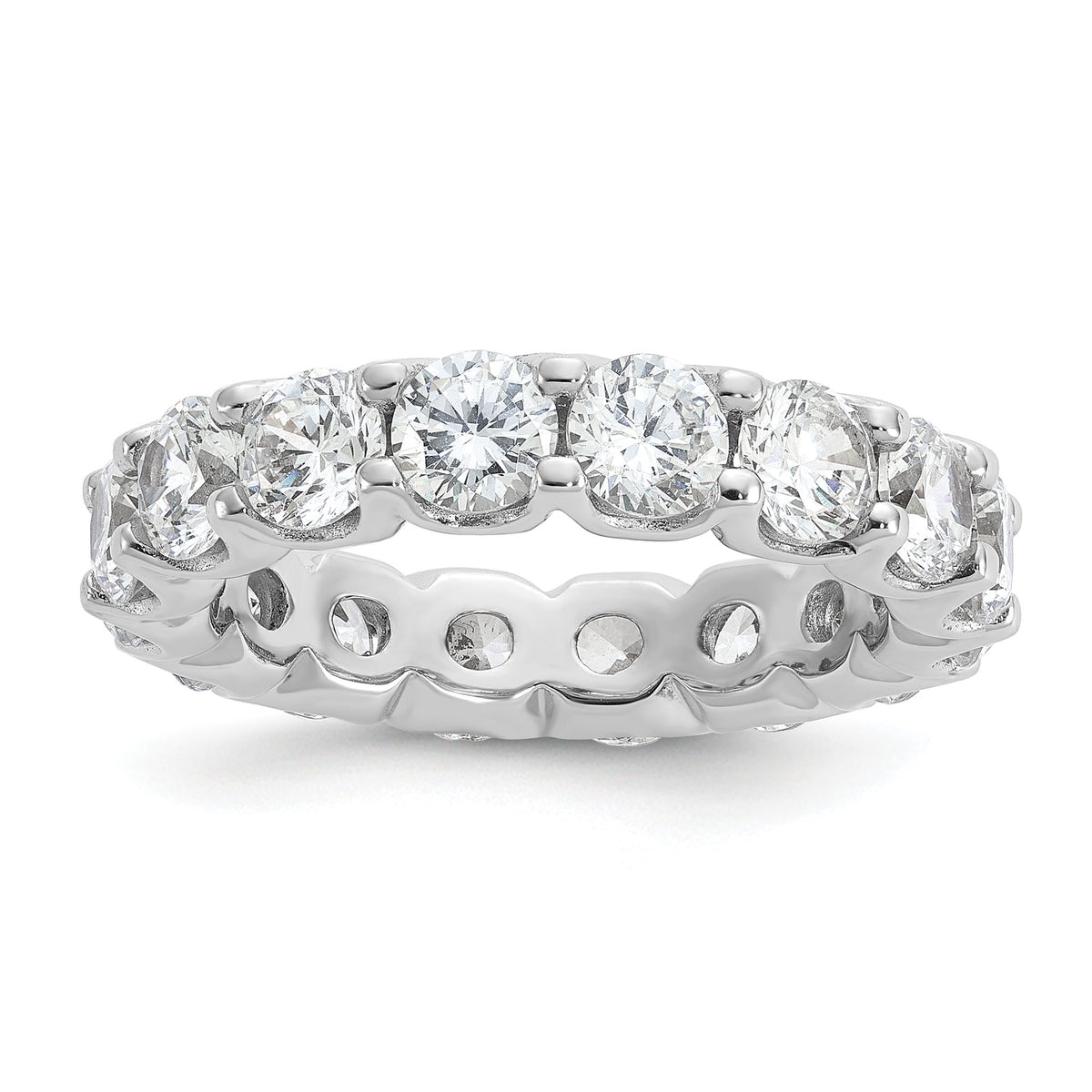 Cubic Zirconia 16-Stone Eternity Band in Sterling Silver, 4.5mm, Size 6–9 - Sophia Jewelers Main image