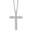 Sterling Shimmer Sterling Silver Rhodium-plated 2.3mm CZ 21 Stone Cross 16 inch with 2 inch Extension Necklace