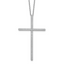 Sterling Shimmer Sterling Silver Rhodium-plated 1.3mm CZ 50 Stone Cross 16 inch with 2 inch Extension Necklace