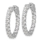 Sterling Shimmer Sterling Silver Rhodium-plated 3mm CZ 32 Stone In and Out Hinged Hoop Earrings