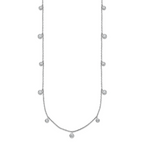 Sterling Shimmer Sterling Silver Rhodium-plated CZ 9 Stone 9 Station 16 inch with 2 inch Extension Necklace