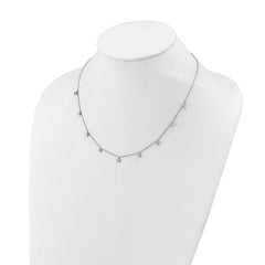 Sterling Shimmer Sterling Silver Rhodium-plated CZ 9 Stone 9 Station 16 inch with 2 inch Extension Necklace