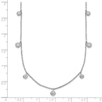 Sterling Shimmer Sterling Silver Rhodium-plated CZ 9 Stone 9 Station 16 inch with 2 inch Extension Necklace