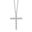 Sterling Shimmer Sterling Silver Rhodium-plated CZ 21 Stone Cross 16 inch with 2 inch Extension Necklace