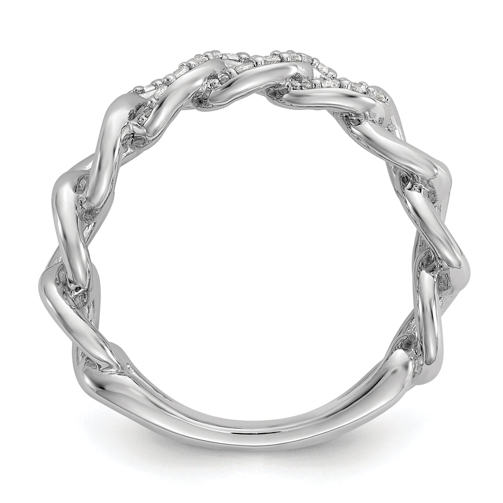 Sterling Shimmer Sterling Silver Rhodium-plated CZ 30 Stone Size 9 Link Circles Ring