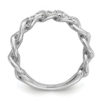Sterling Shimmer Sterling Silver Rhodium-plated CZ 30 Stone Size 9 Link Circles Ring