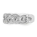 Sterling Shimmer Sterling Silver Rhodium-plated CZ 30 Stone Size 9 Link Circles Ring