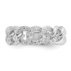 Sterling Shimmer Sterling Silver Rhodium-plated CZ 30 Stone Size 9 Link Circles Ring