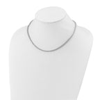 Sterling Shimmer Sterling Silver Rhodium-plated Bezel Set 1.7mm CZ 135 Stone 17 inch Necklace
