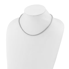 Sterling Shimmer Sterling Silver Rhodium-plated Bezel Set 1.7mm CZ 135 Stone 17 inch Necklace