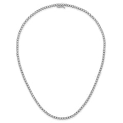Sterling Shimmer Sterling Silver Rhodium-plated Bezel Set 1.7mm CZ 135 Stone 17 inch Necklace
