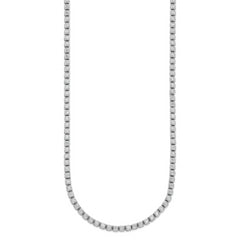 Sterling Shimmer Sterling Silver Rhodium-plated Bezel Set 1.7mm CZ 159 Stone 20 inch Necklace