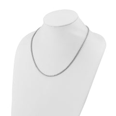 Sterling Shimmer Sterling Silver Rhodium-plated Bezel Set 1.7mm CZ 159 Stone 20 inch Necklace