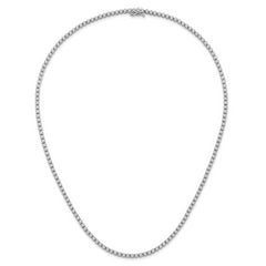 Sterling Shimmer Sterling Silver Rhodium-plated Bezel Set 1.7mm CZ 159 Stone 20 inch Necklace