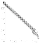 Sterling Shimmer Sterling Silver Rhodium-plated Bezel Set 1.7mm CZ 54 Stone 7 inch Bracelet