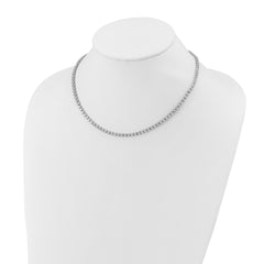 Sterling Shimmer Sterling Silver Rhodium-plated Bezel Set 2.3mm CZ 115 Stone 17 inch Necklace