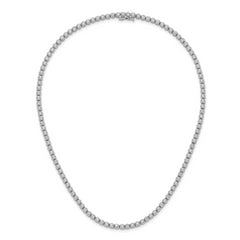 Sterling Shimmer Sterling Silver Rhodium-plated Bezel Set 2.3mm CZ 115 Stone 17 inch Necklace