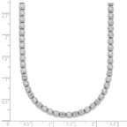 Sterling Shimmer Sterling Silver Rhodium-plated Bezel Set 2.3mm CZ 115 Stone 17 inch Necklace