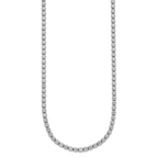 Sterling Shimmer Sterling Silver Rhodium-plated Bezel Set 2.3mm CZ 135 Stone 20 inch Necklace