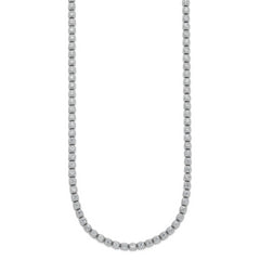 Sterling Shimmer Sterling Silver Rhodium-plated Bezel Set 2.3mm CZ 135 Stone 20 inch Necklace