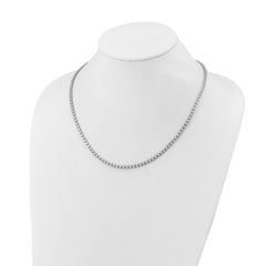 Sterling Shimmer Sterling Silver Rhodium-plated Bezel Set 2.3mm CZ 135 Stone 20 inch Necklace