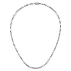 Sterling Shimmer Sterling Silver Rhodium-plated Bezel Set 2.3mm CZ 135 Stone 20 inch Necklace
