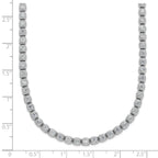 Sterling Shimmer Sterling Silver Rhodium-plated Bezel Set 2.3mm CZ 135 Stone 20 inch Necklace