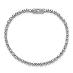 Sterling Shimmer Sterling Silver Rhodium-plated Bezel Set 2.3mm CZ 48 Stone 7 inch Bracelet