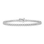 Sterling Shimmer Sterling Silver Rhodium-plated Bezel Set 2.3mm CZ 55 Stone 8 inch Bracelet